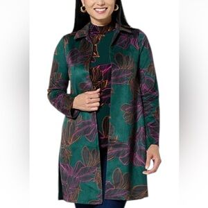 NWOT PLUS SIZE IMAN Teal and Coral Jacket 2X